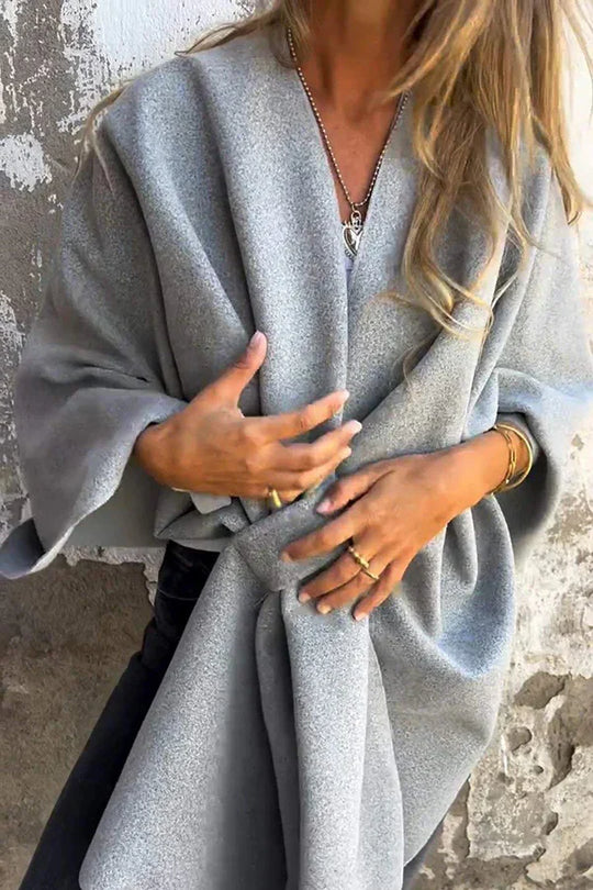 Luna – Chaqueta tipo capa con cuello en V holgado