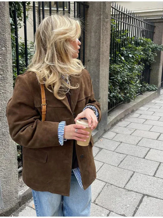 Mira – Gabardina oversize en lujoso acabado