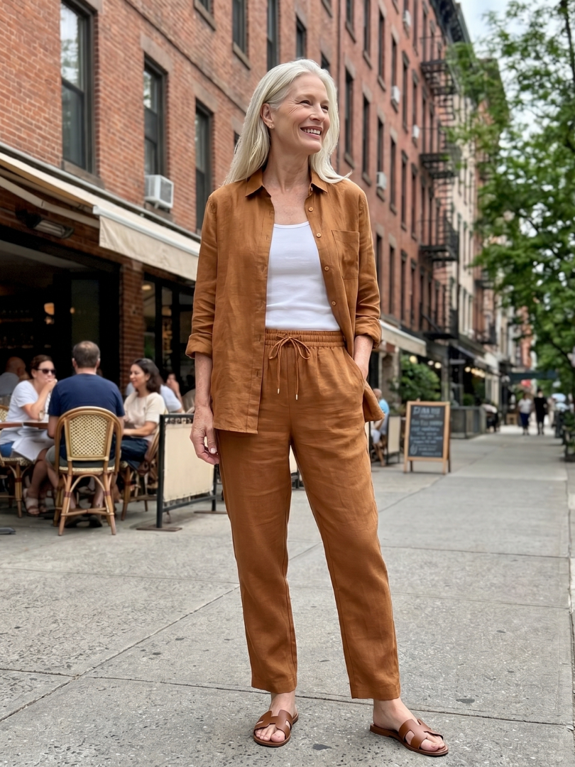 Noor | Conjunto de pantalones cónicos con camisa de manga larga