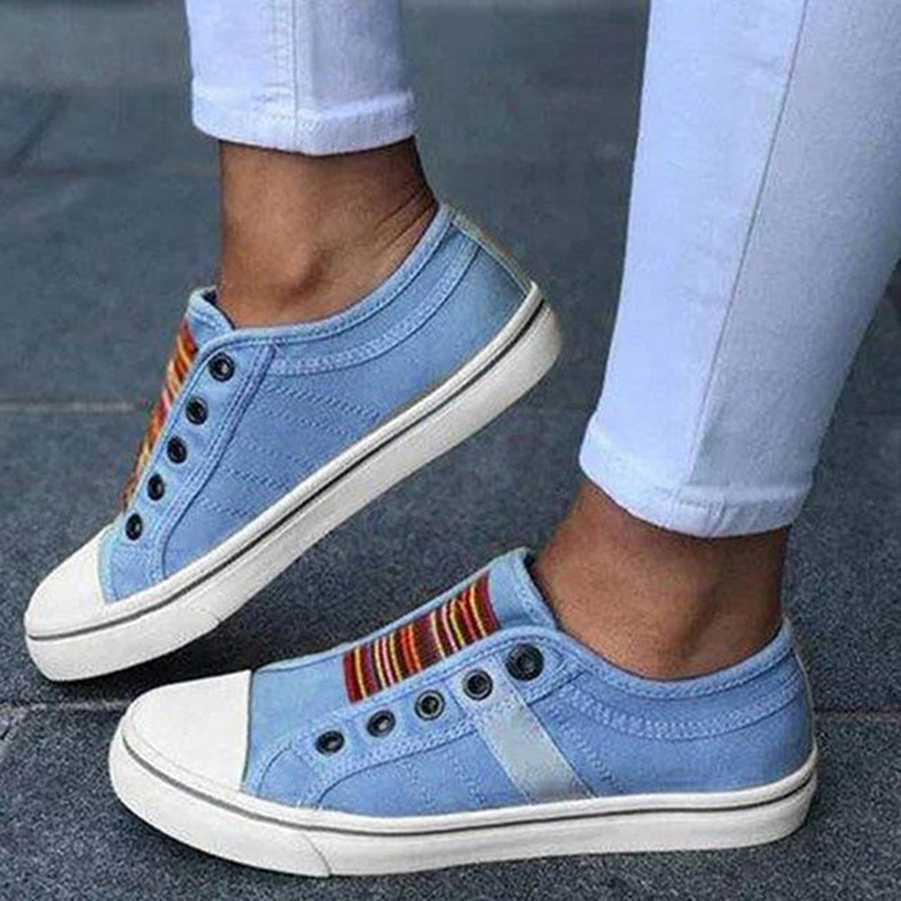 Lara | Zapatillas de lona a rayas de moda para mujer