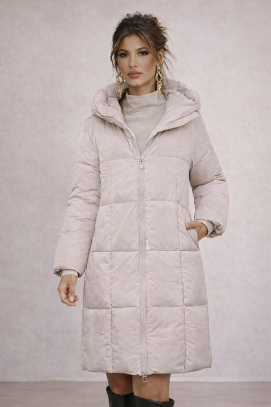 Alicia – Abrigo largo de invierno acolchado y cortaviento