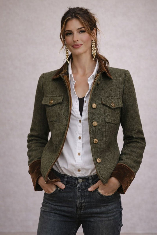 Daniela - Chaqueta elegante con detalles en terciopelo