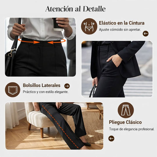 Carla - Pantalones de traje de mujer con cintura alta