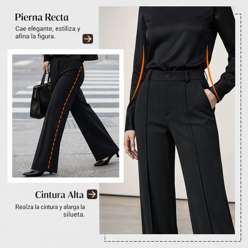 Carla - Pantalones de traje de mujer con cintura alta