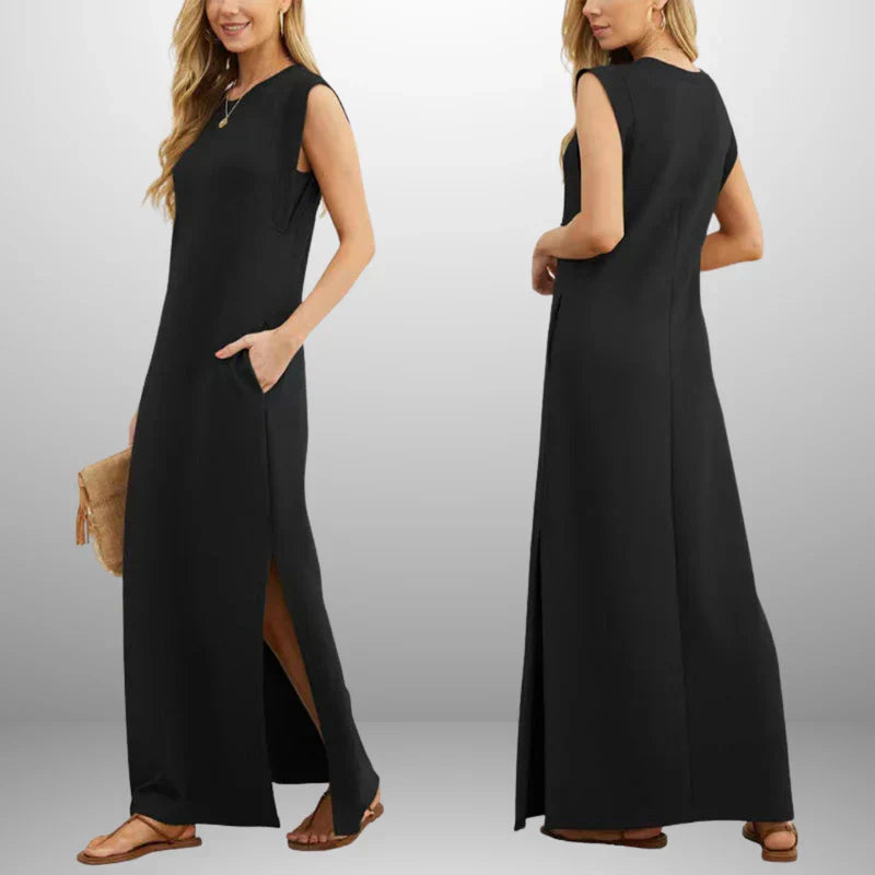 Inma | Vestido largo fluido antiarrugas