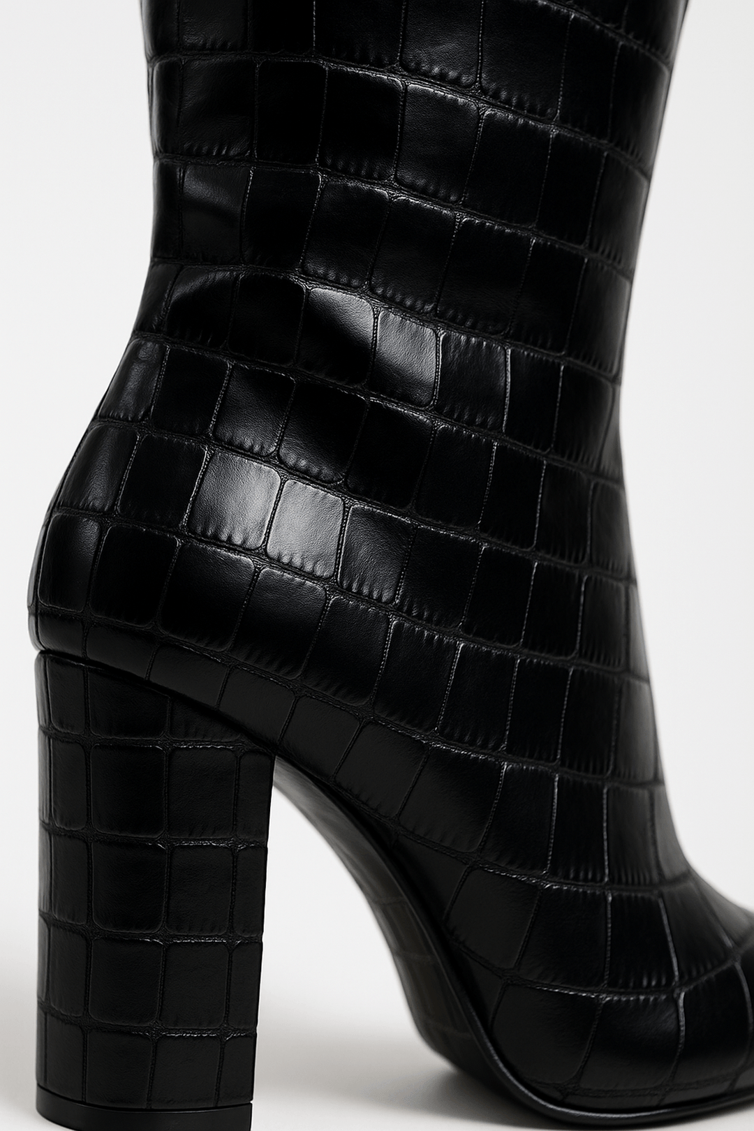 Franziska | Botas de mujer con estampado de cocodrilo y tacón cuadrado