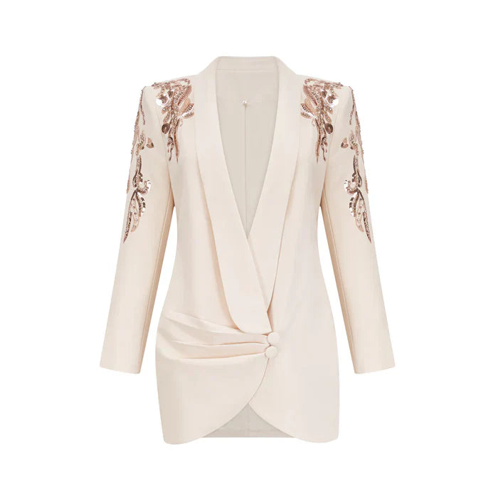 Elena – Vestido blazer con lentejuelas adornadas
