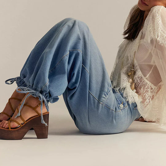 Nova Jeans - Pantalones boho de corte holgado