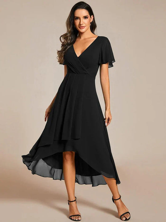 Ariadna - Vestido midi de gasa con mangas de volantes