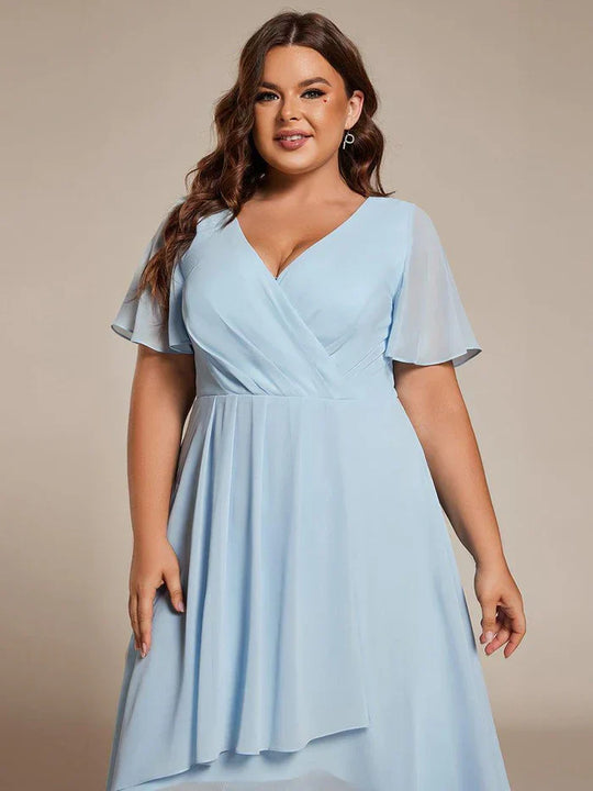 Ariadna - Vestido midi de gasa con mangas de volantes
