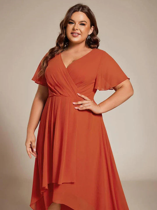 Ariadna - Vestido midi de gasa con mangas de volantes