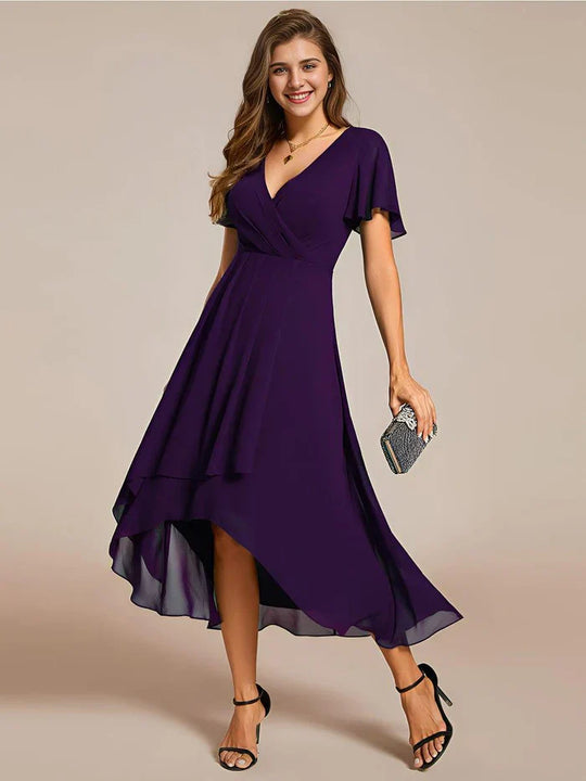 Ariadna - Vestido midi de gasa con mangas de volantes