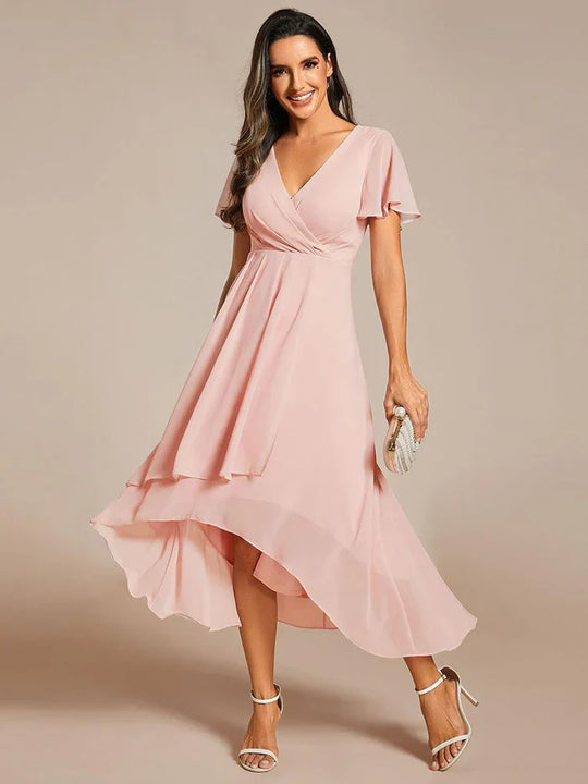 Ariadna - Vestido midi de gasa con mangas de volantes