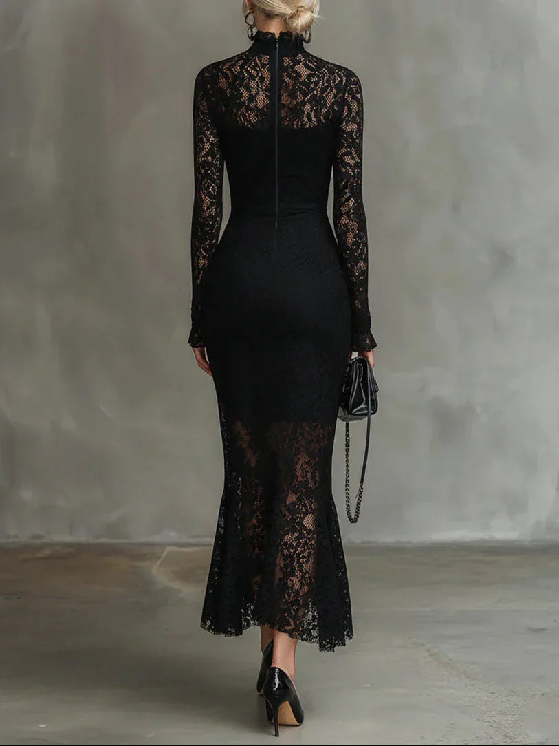 Verónica – Vestido maxi de encaje con silueta sirena