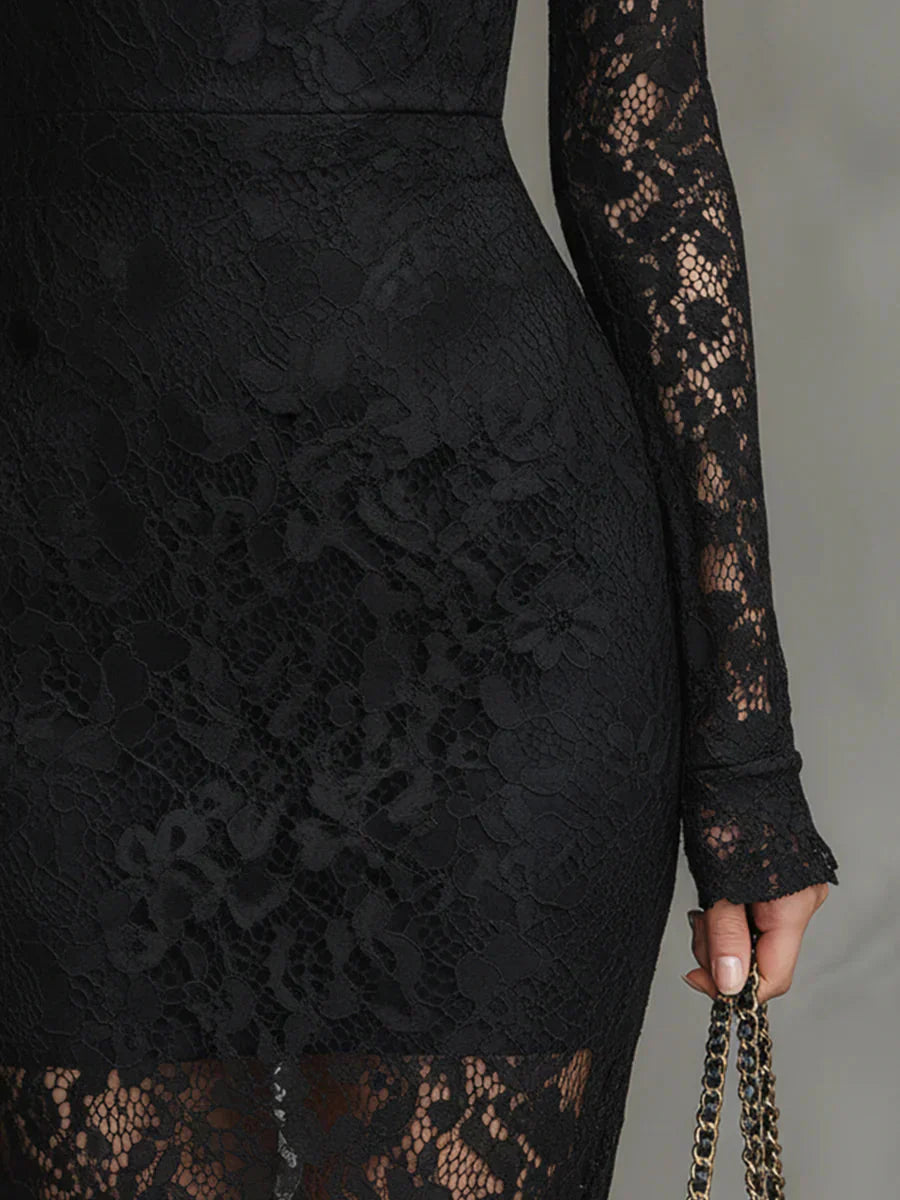 Verónica – Vestido maxi de encaje con silueta sirena