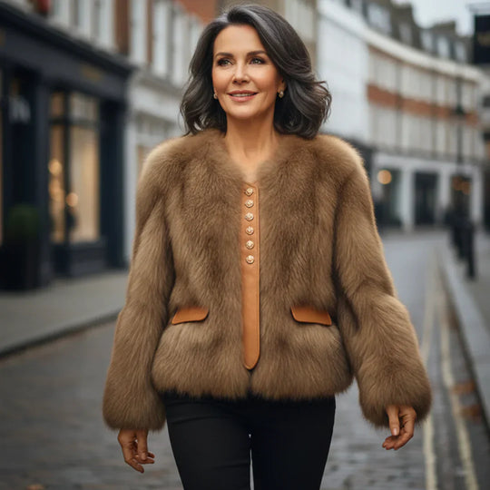 Aurelia - Chaqueta corta efecto piel de zorro