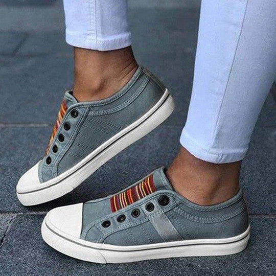 Lara | Zapatillas de lona a rayas de moda para mujer