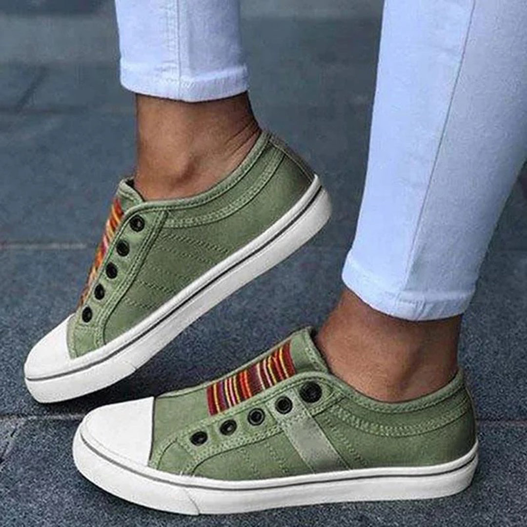 Lara | Zapatillas de lona a rayas de moda para mujer