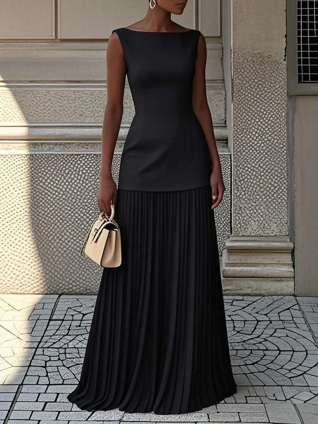 Serena - Vestido largo plisado