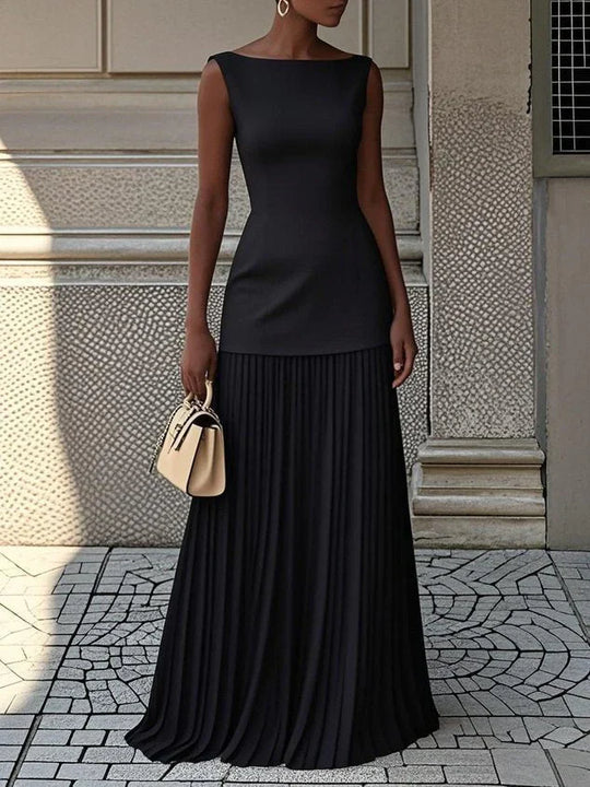 Serena - Vestido largo plisado