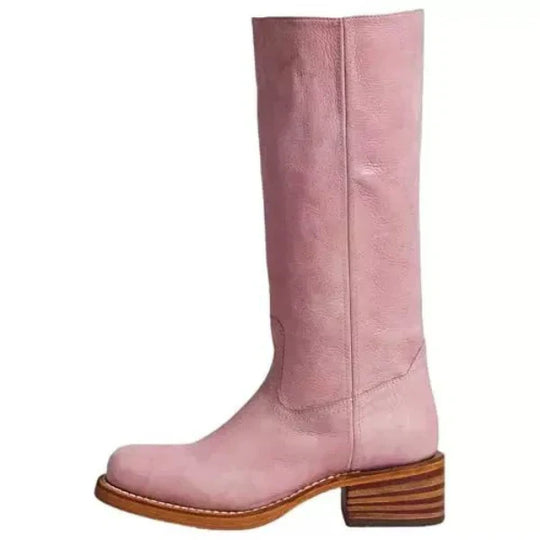 Flora - Botas retro de cuero