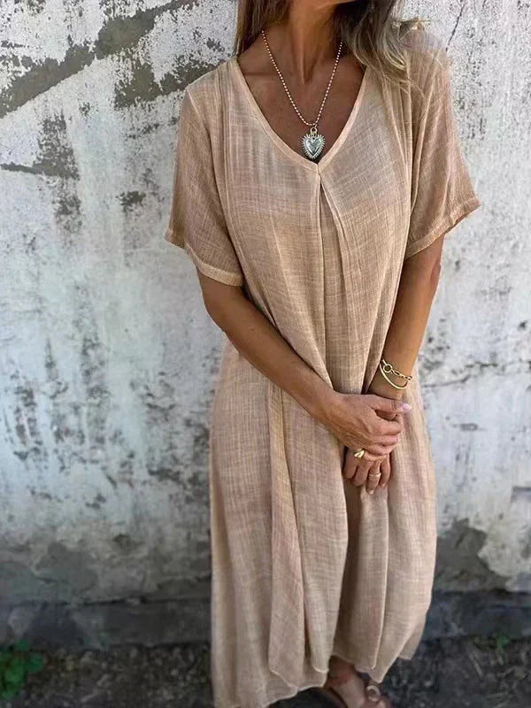 Natalia™ – Vestido vaporoso de cuello en V
