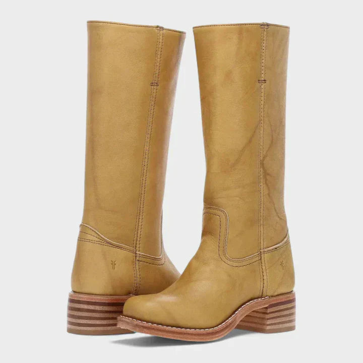 Flora - Botas retro de cuero