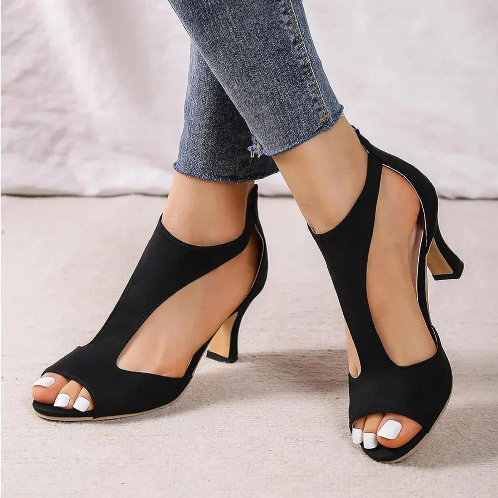 Gabriela | Sandalias de mujer de moda con punta abierta y tacón