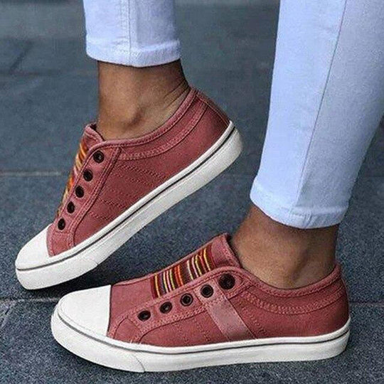 Lara | Zapatillas de lona a rayas de moda para mujer