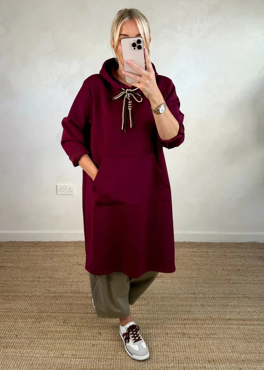 Otoña - Vestido con capucha y lazo decorativo