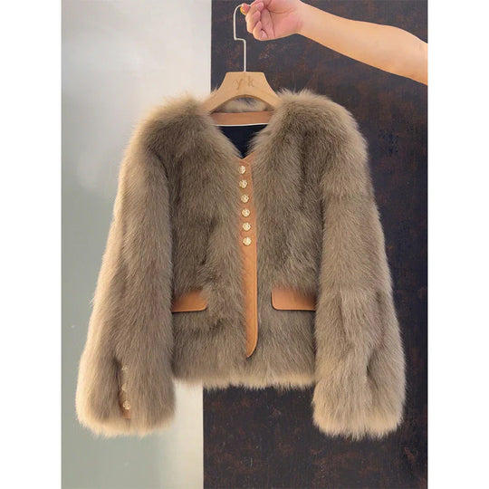 Aurelia - Chaqueta corta efecto piel de zorro