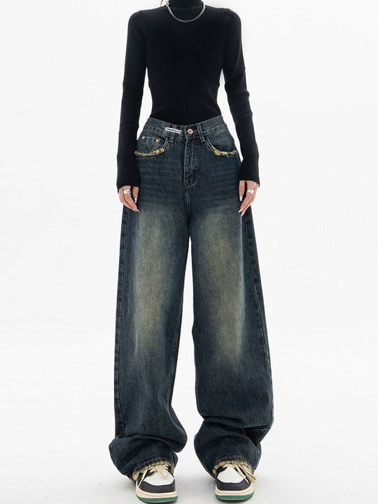 Nadine | Jeans de Corte Amplio para Mujer en Denim Lavado