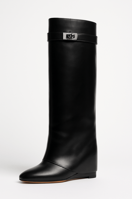 Felicia | Botas Elegantes para Mujeres con Tacón Cuña y Punta Afila