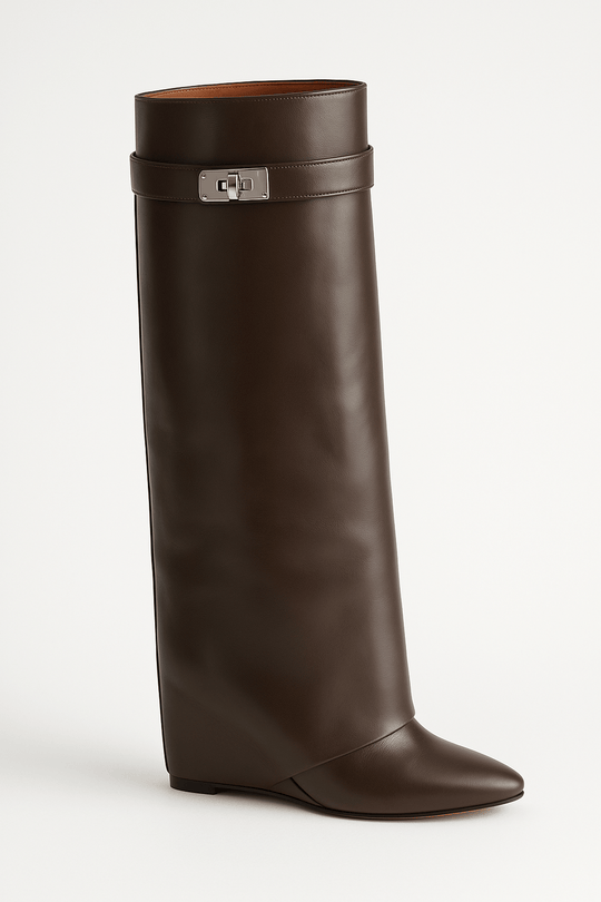 Felicia | Botas Elegantes para Mujeres con Tacón Cuña y Punta Afila