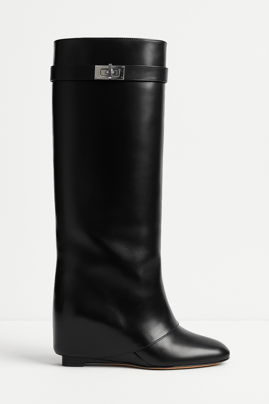 Felicia | Botas Elegantes para Mujeres con Tacón Cuña y Punta Afila