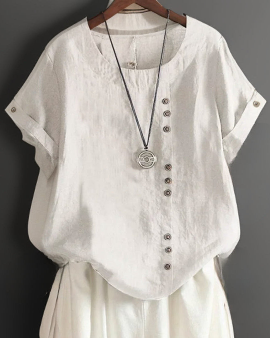 Amora™ | Camiseta elegante con detalles de botones