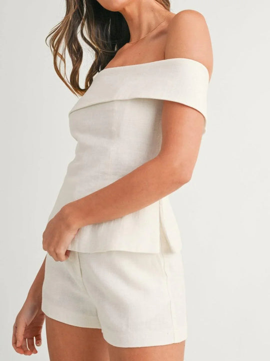 Alicia - Conjunto blanco de dos piezas elegante