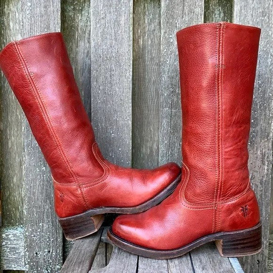 Flora - Botas retro de cuero