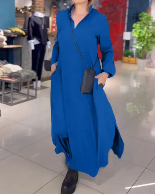 Elena - Vestido largo y amplio con aberturas laterales