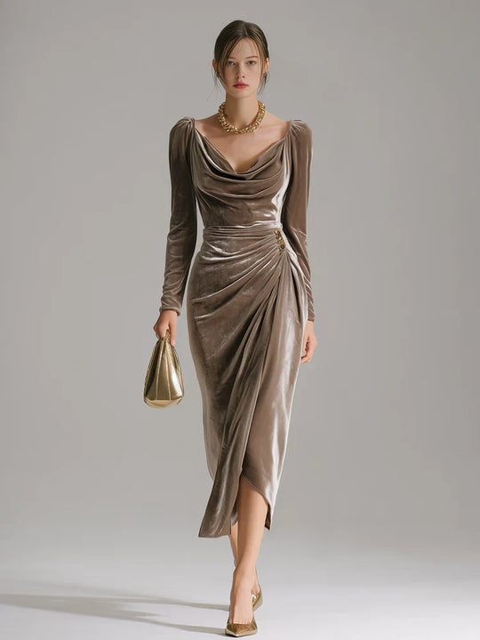 Bianca - Elegante vestido midi de terciopelo