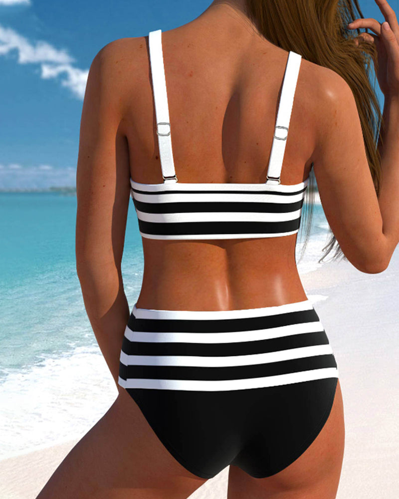 Lula® | Bikini de rayas de cintura alta