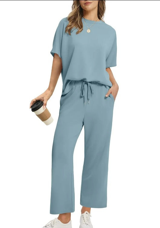 Paula™ | Conjunto cómodo de dos piezas con pantalón ancho y camiseta suelta