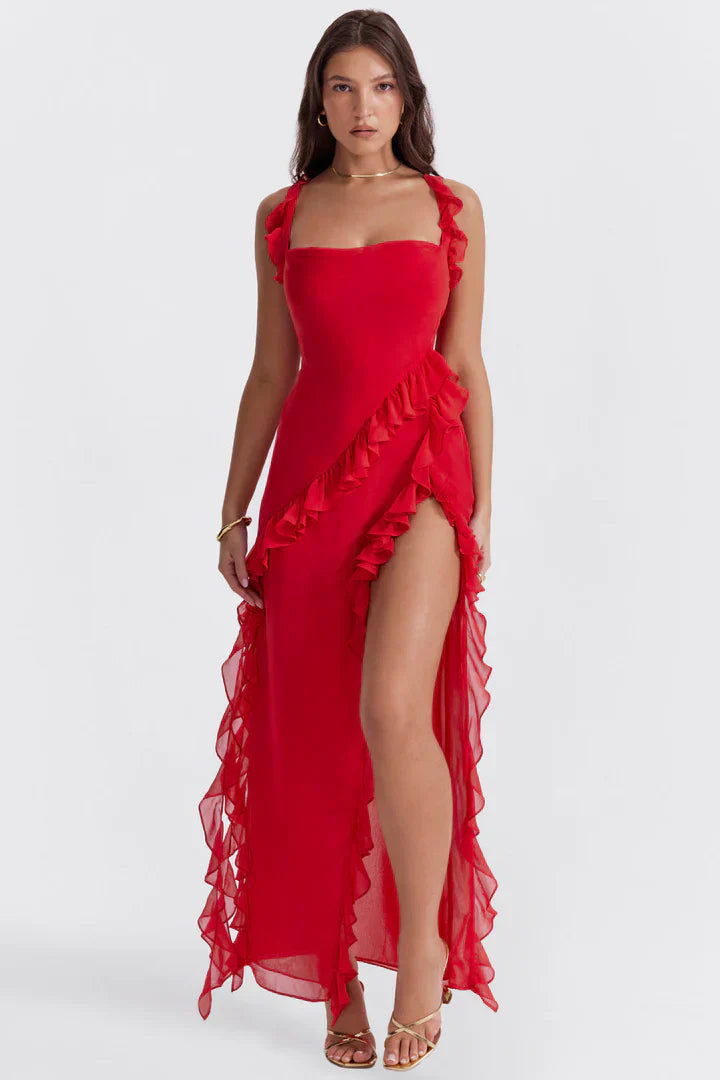 Alma - Vestido con Volantes Asimétricos