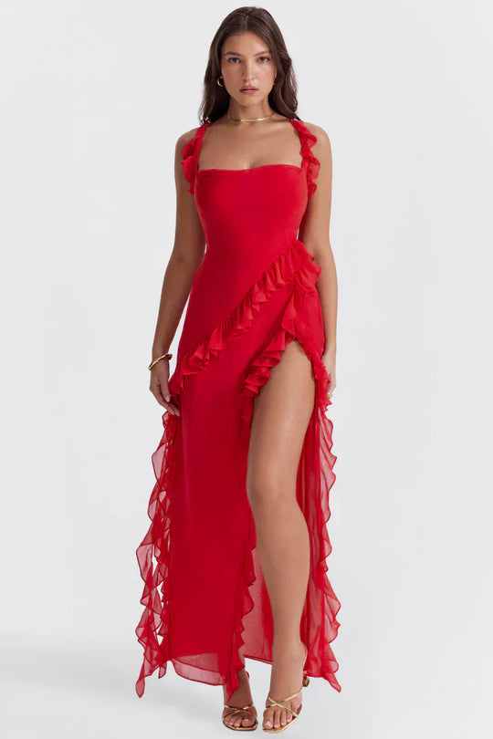 Alma - Vestido con Volantes Asimétricos