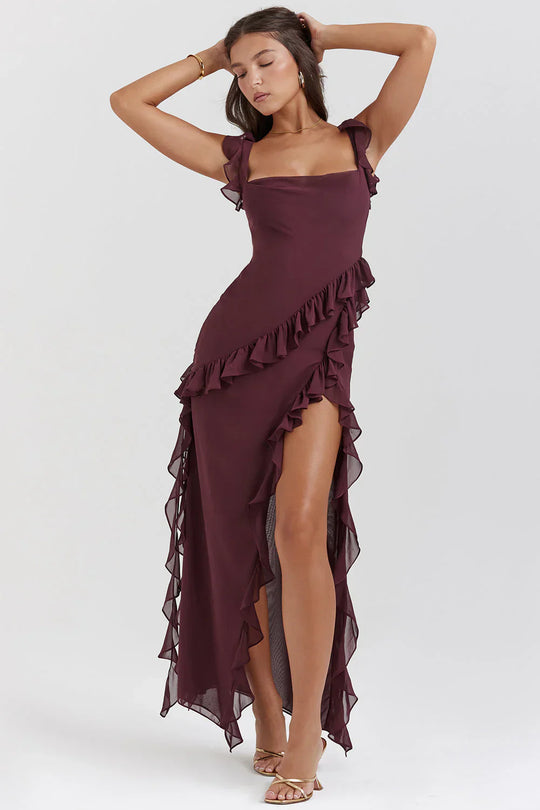 Alma - Vestido con Volantes Asimétricos