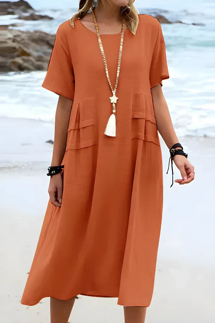 Leticia - Vestido midi con corte que estiliza
