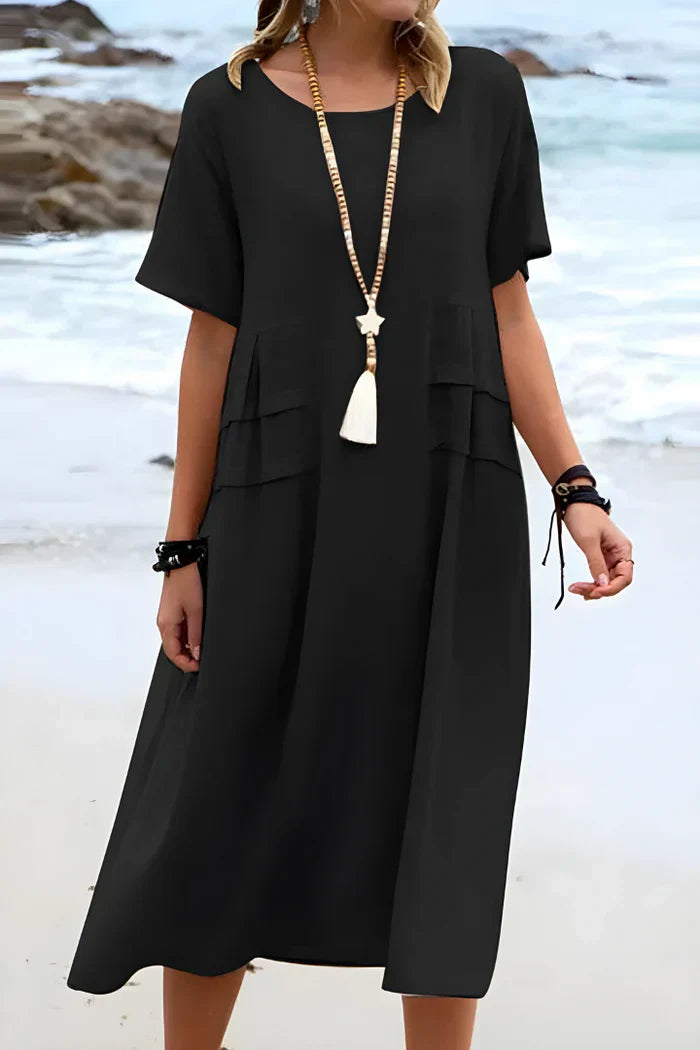 Leticia - Vestido midi con corte que estiliza