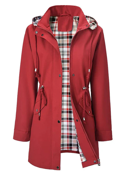 Eva - Chaqueta impermeable con interior de cuadros