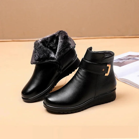 Edith | Botines de mujer con hebilla y forro de piel
