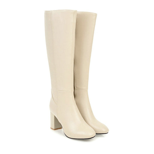 Andrea | Botas de mujer elegantes hasta la rodilla con tacón bloque